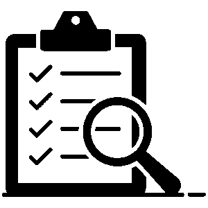 Bullet list with magnify glass